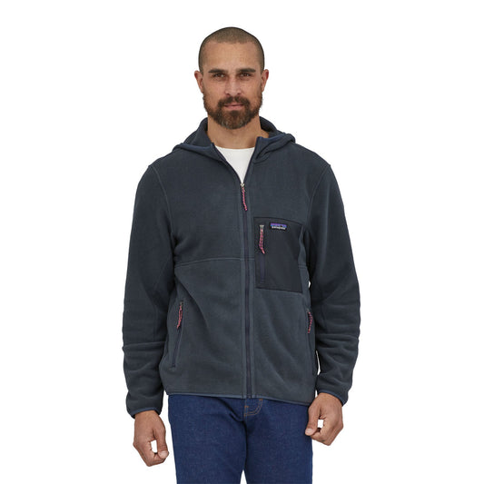 Polaire à capuche en recyclé | Bleu "microdini hoody pitch blue"