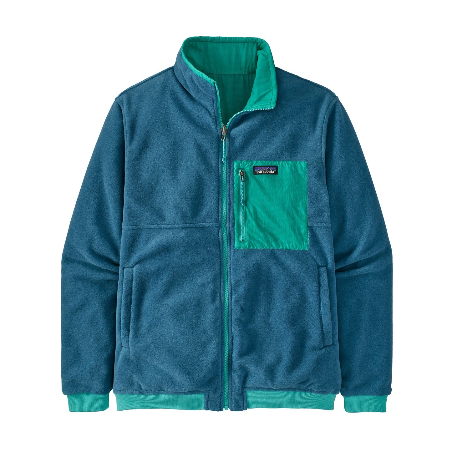 Veste coupe-vent réversible en recyclé | Bicolore "reversible shelled microdini fresh teal"