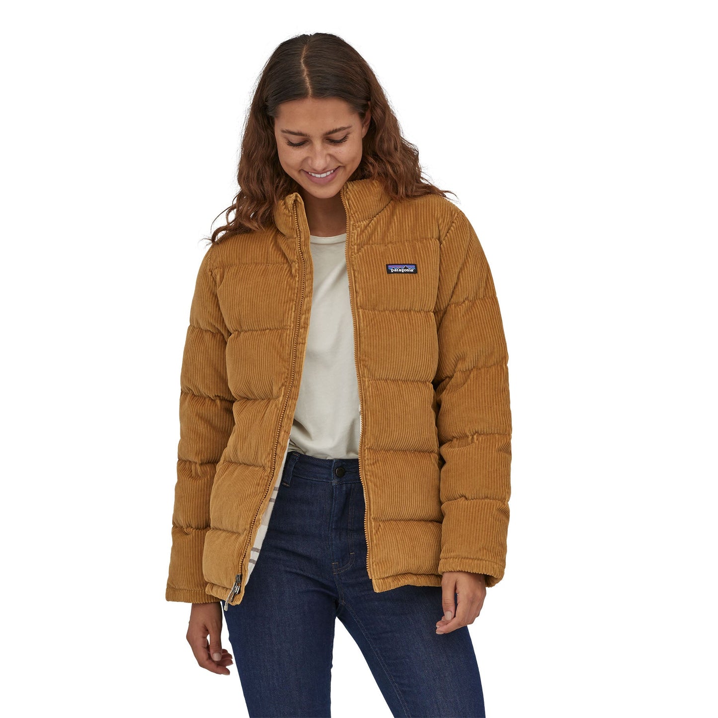 Doudoune en duvet recyclé | marron "cord fjord coat nest brown"