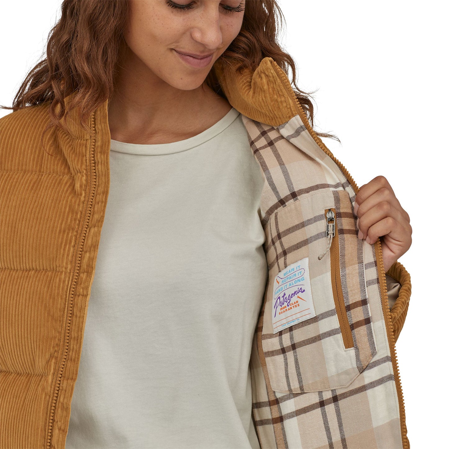 Doudoune en duvet recyclé | marron "cord fjord coat nest brown"
