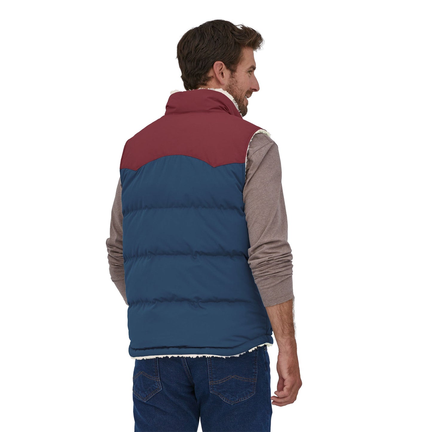 Veste réversible sans manches en recyclé | bicolore "reversible bivy down vest tidepool blue"