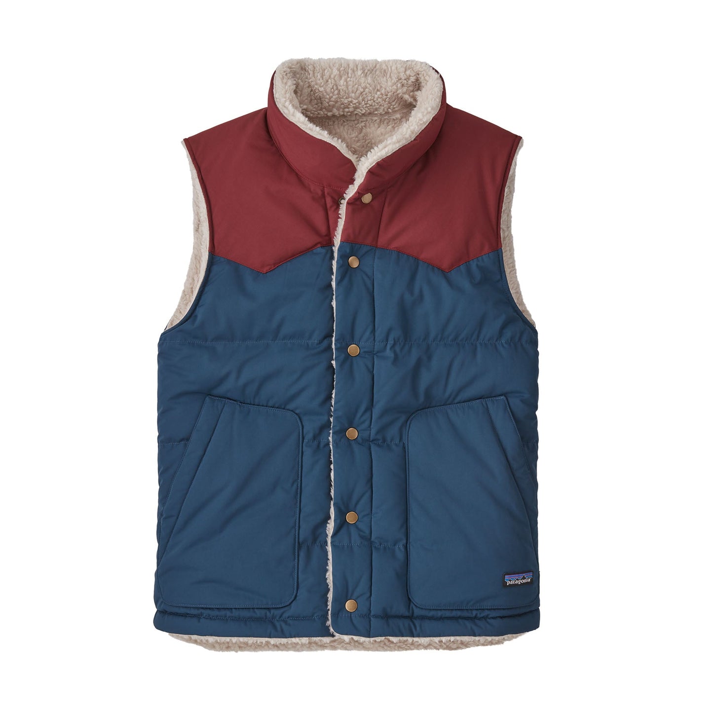 Veste réversible sans manches en recyclé | bicolore "reversible bivy down vest tidepool blue"