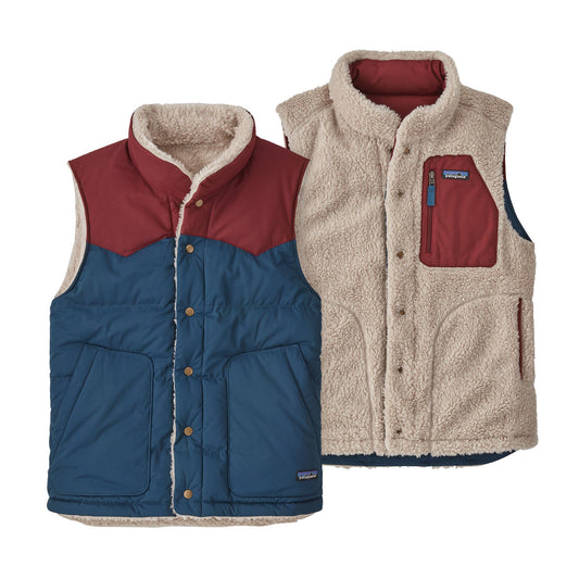 Veste réversible sans manches en recyclé | bicolore "reversible bivy down vest tidepool blue"
