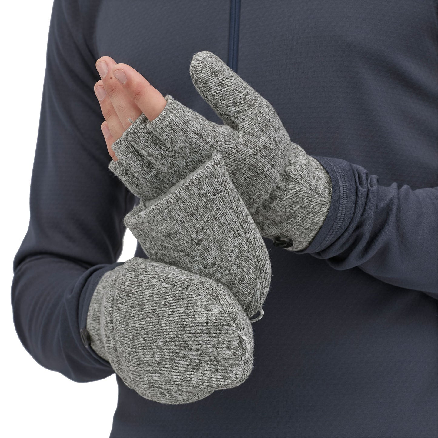 Gants 2 en 1 en matière recyclée | gris "better sweater gloves birch white"