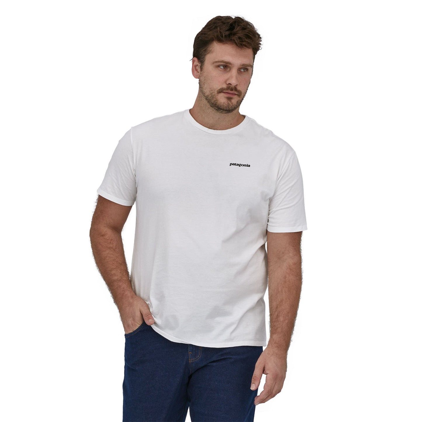 T-shirt imprimé en coton bio | blanc "p-6 mission organic t-shirt white"