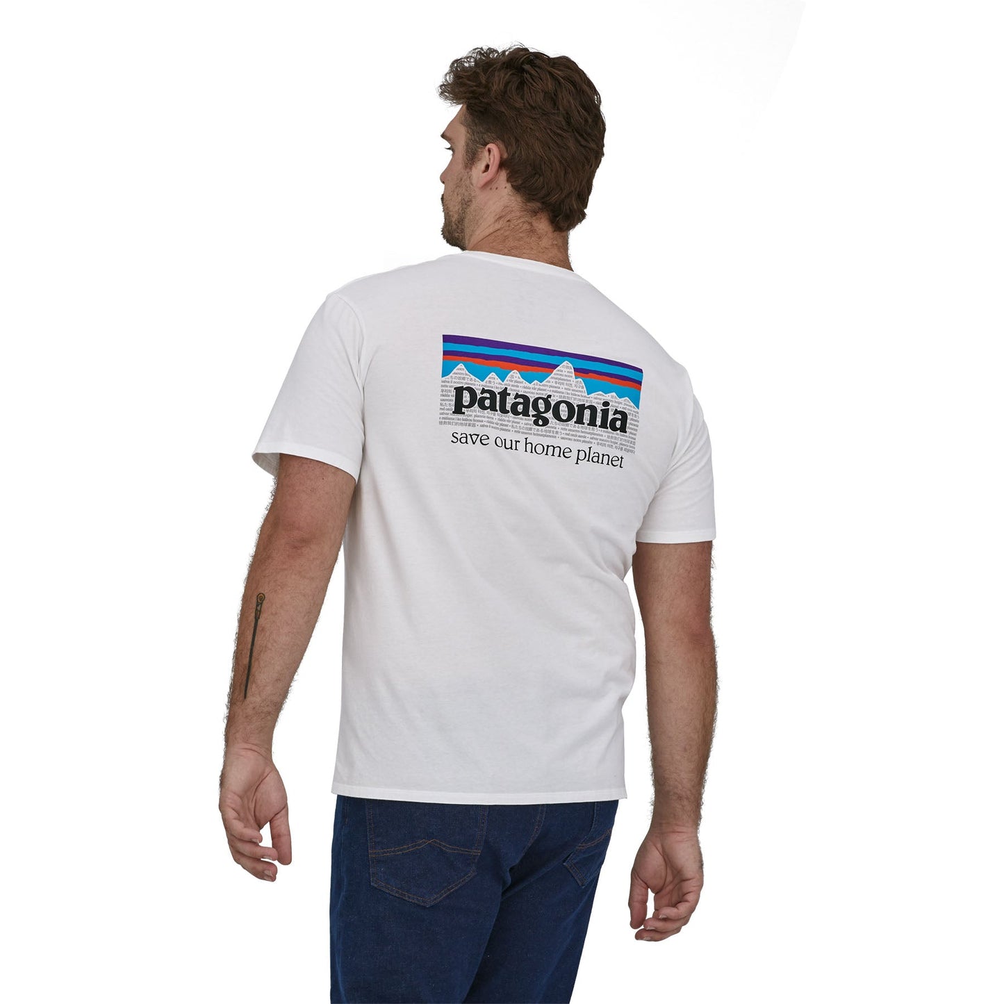 T-shirt imprimé en coton bio | blanc "p-6 mission organic t-shirt white"