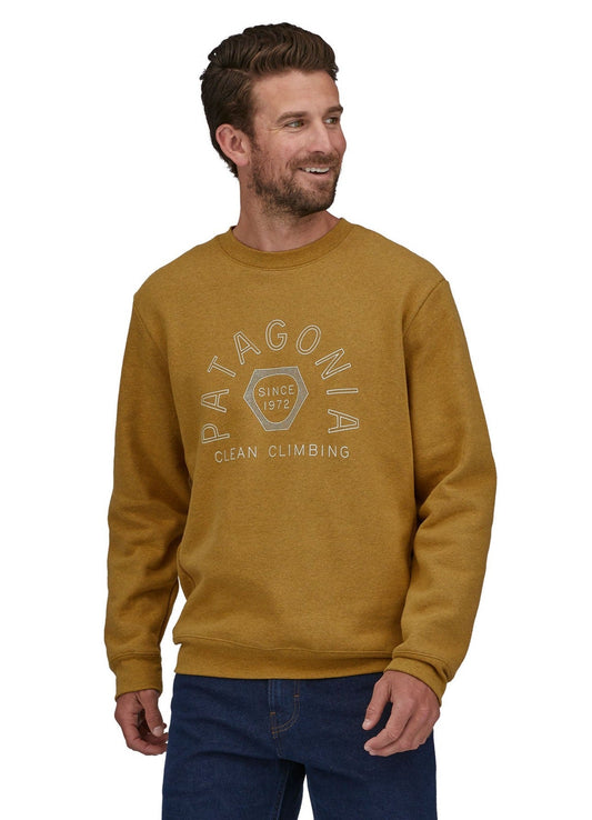 Sweat jaune moutarde en matières recyclées - clean climb hex sweatshirt cabin gold