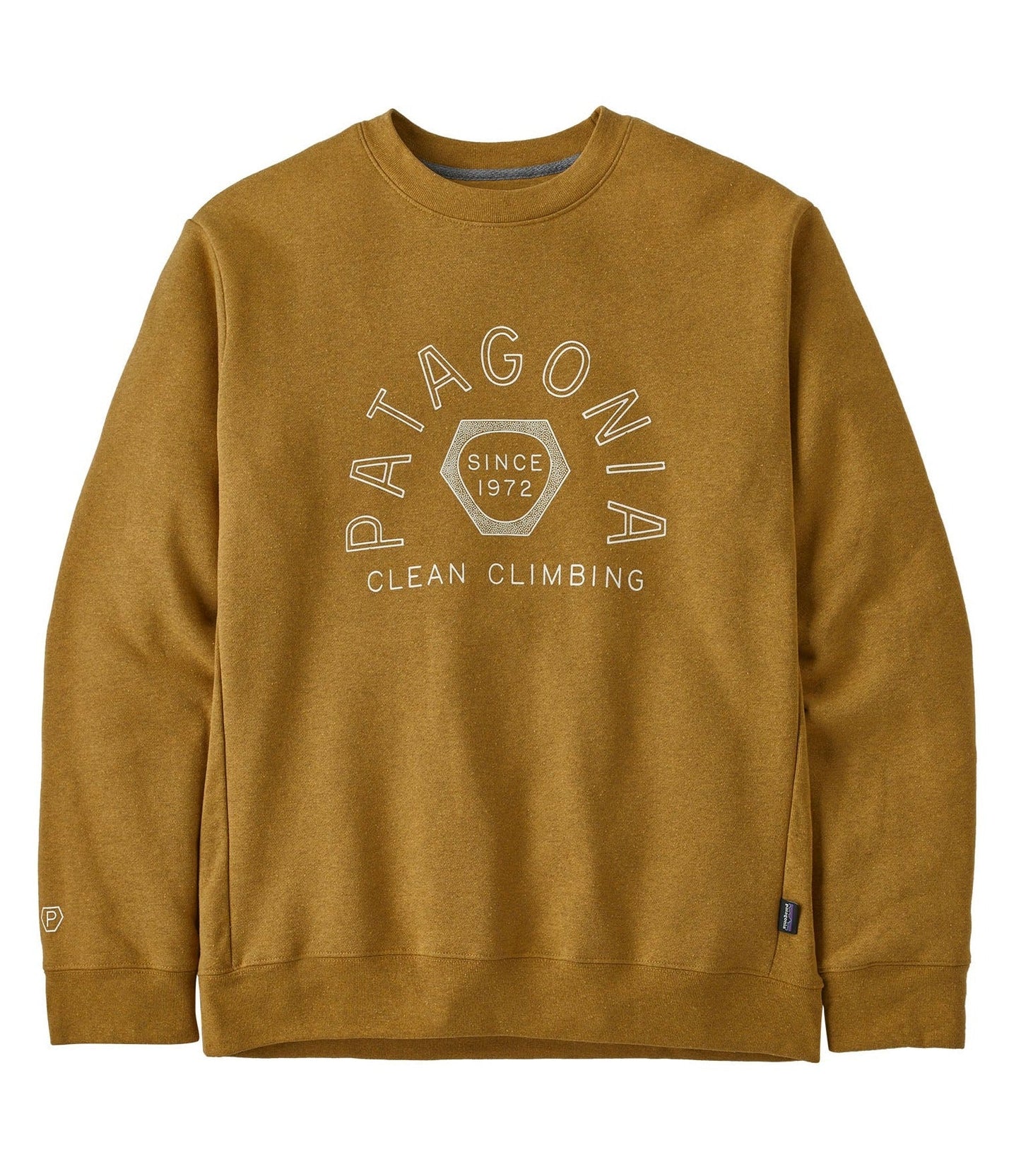 Sweat jaune moutarde en matières recyclées - clean climb hex sweatshirt cabin gold