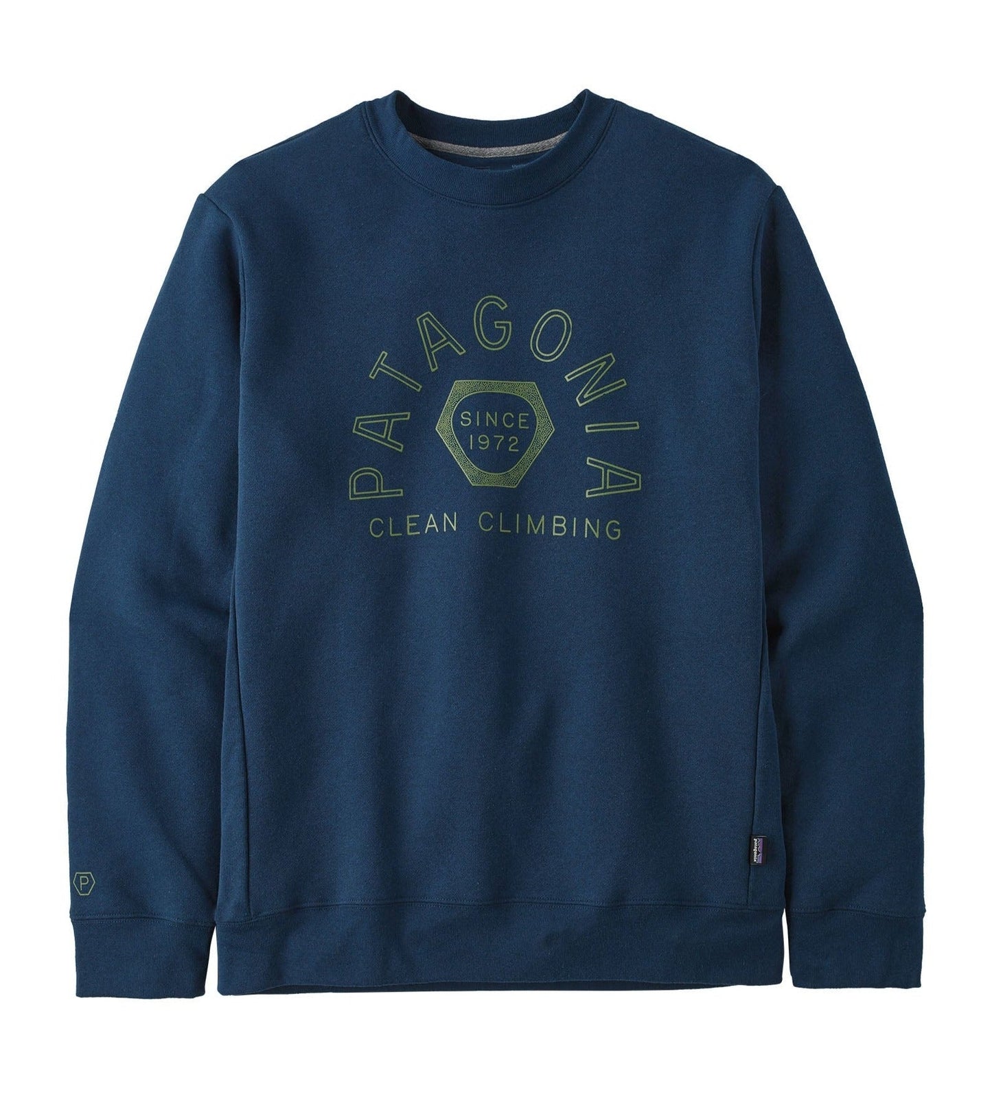 Sweat marine en matières recyclées - clean climb hex sweatshirt tidepool blue