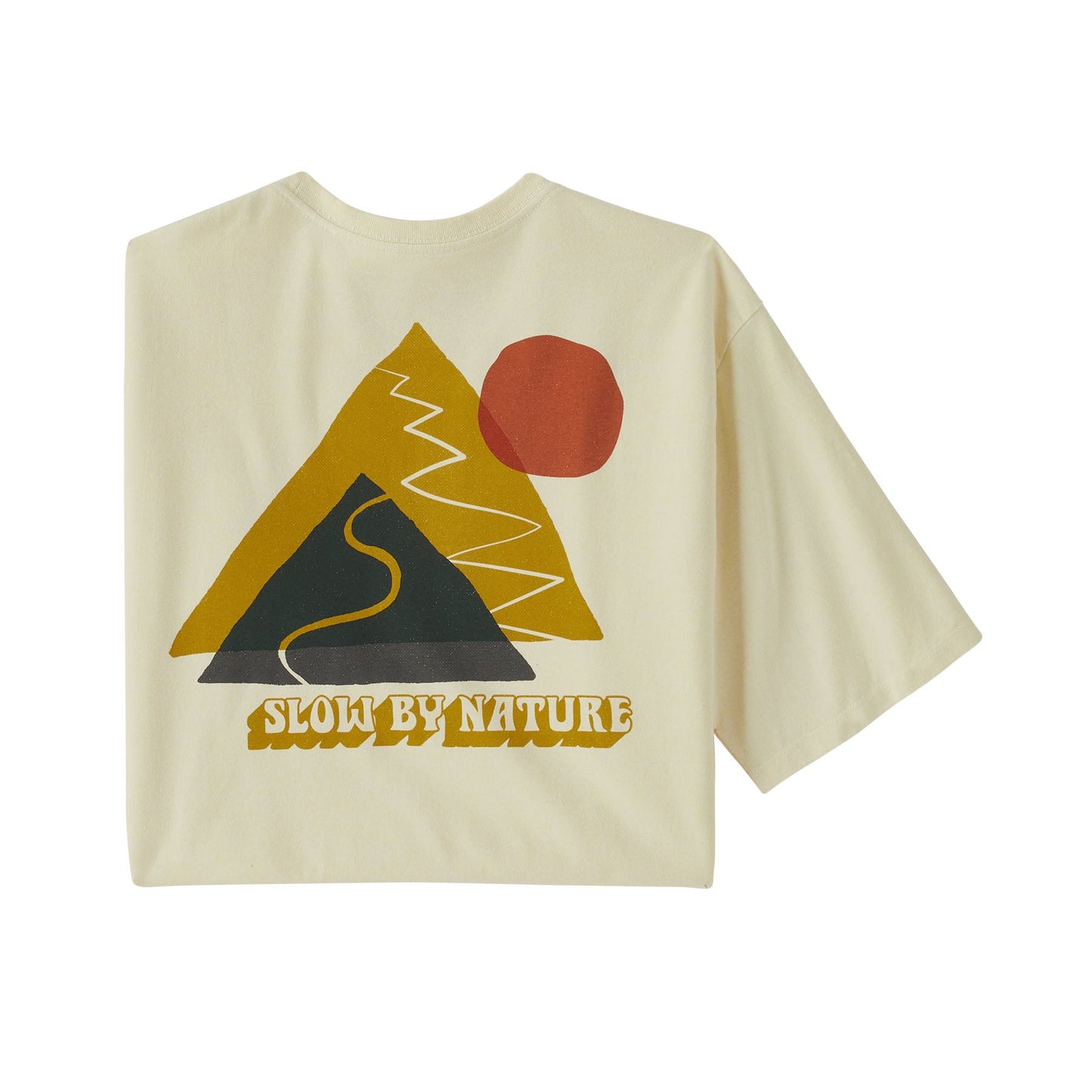 T-shirt blanc cassé imprimé en matières recyclées - slow going responsibili-tee birch white
