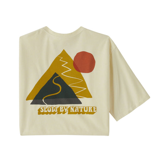 T-shirt blanc cassé imprimé en matières recyclées - slow going responsibili-tee birch white
