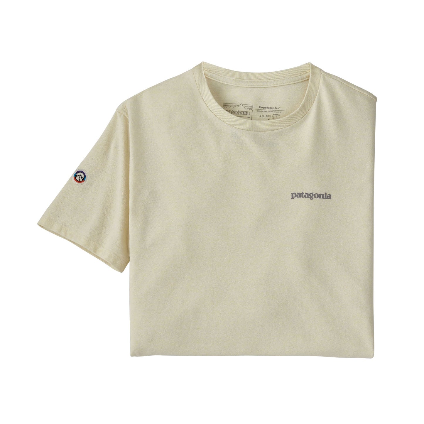 T-shirt écru en matières recyclées - fitz roy icon responsibili-tee - birch white