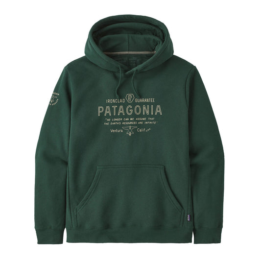 Sweat à capuche vert forêt en matières recyclée - forge mark hoody pinyon green