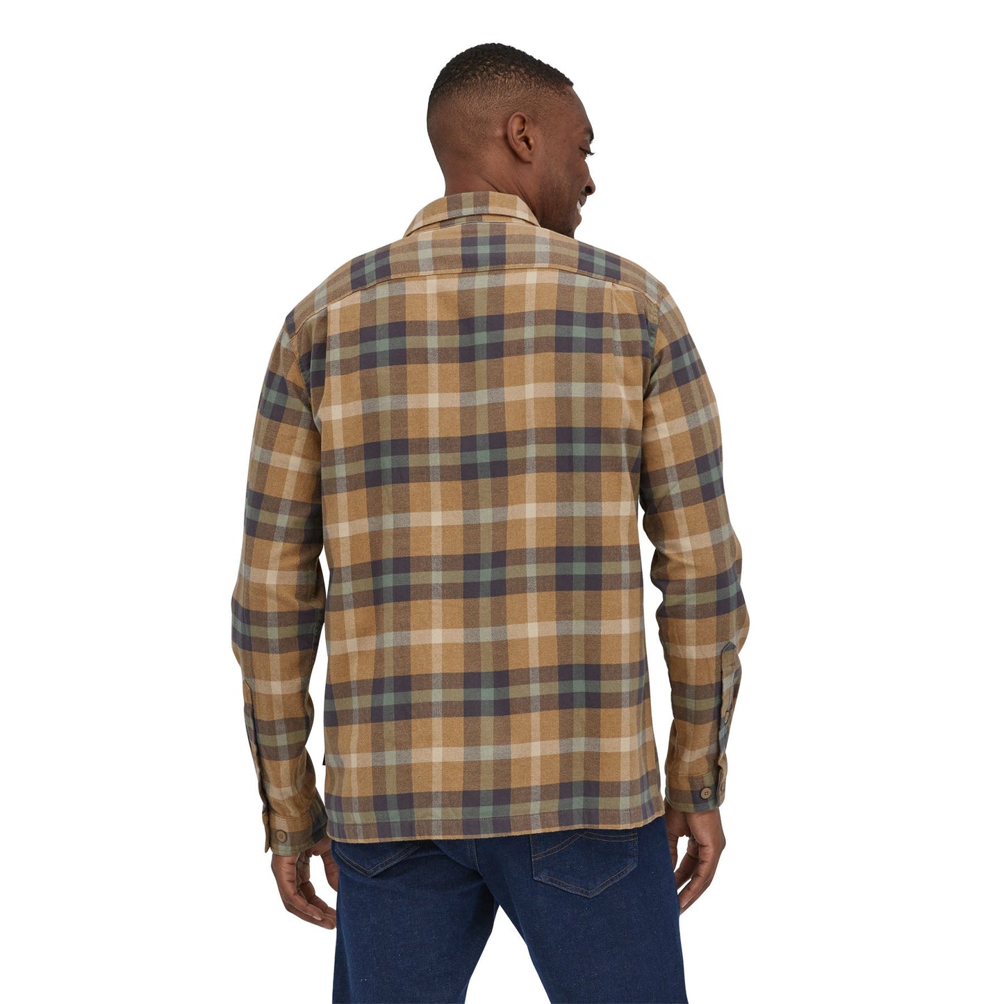 Chemise à carreaux en flanelle de coton bio | Kaki "organic cotton fjord flannel mojave khaki"