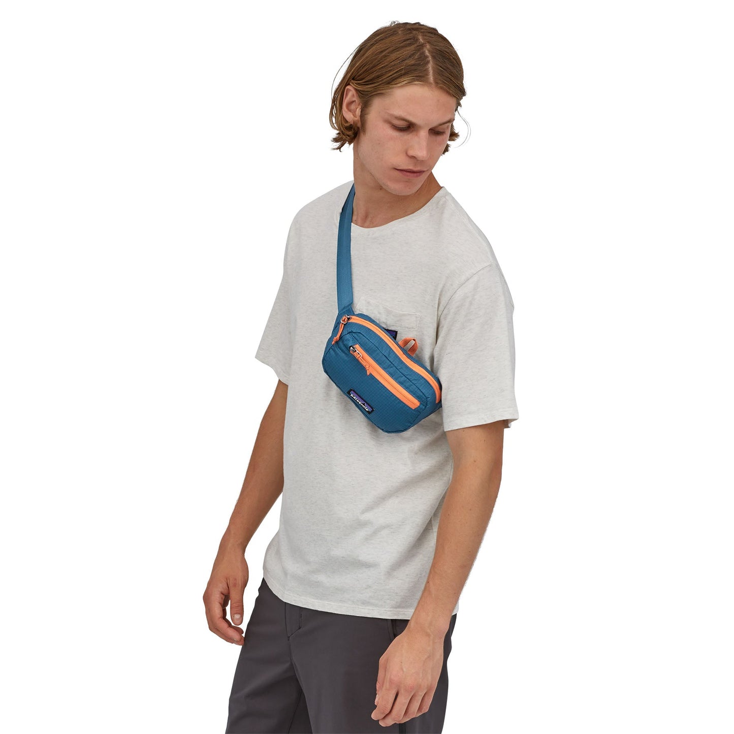 Banane bicolore en recyclé | "ultralight mini hip wavy blue"