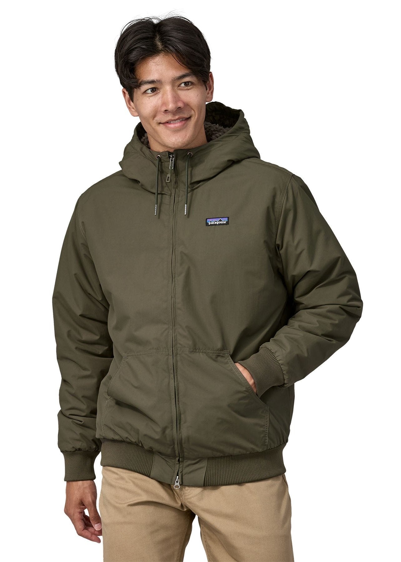 Manteau doublé polaire en recyclé | Vert "lined isthmus hoody basin green"