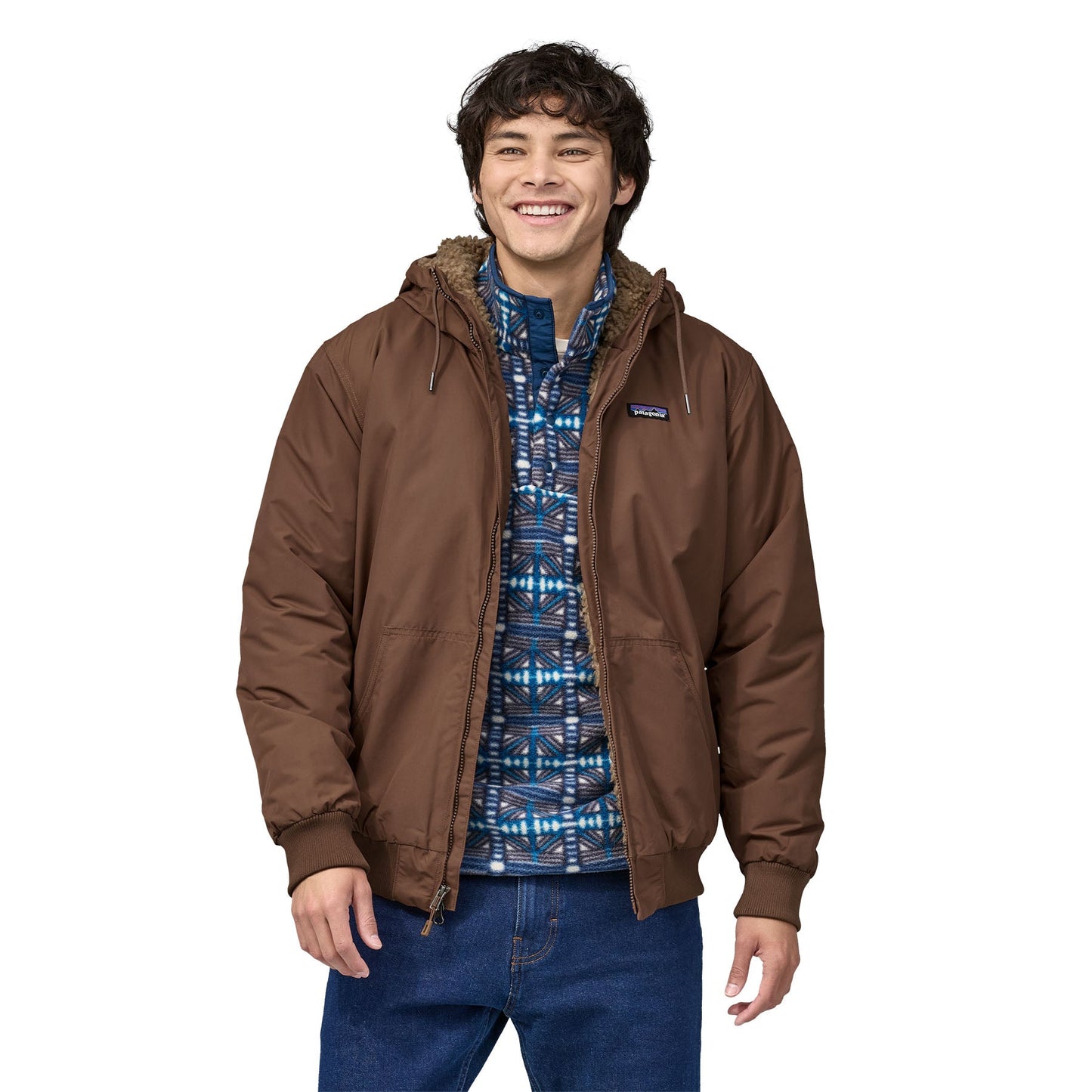 Manteau doublé polaire en recyclé | Marron "lined isthmus hoody moose brown"