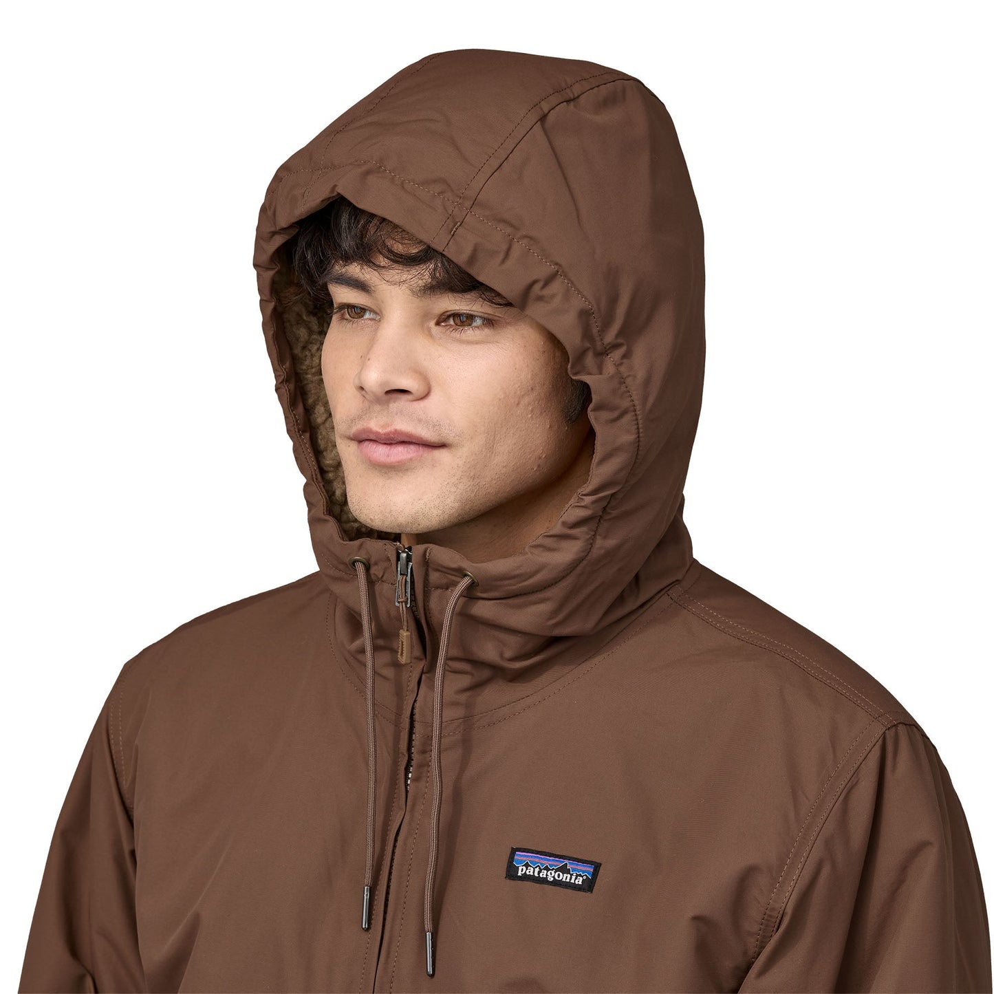 Manteau doublé polaire en recyclé | Marron "lined isthmus hoody moose brown"