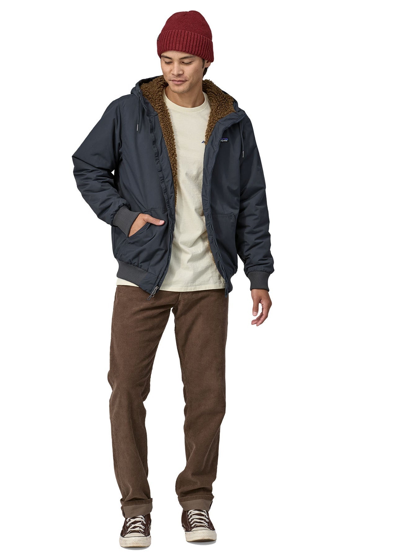 Manteau en matières recyclées | marine "m's lined isthmus hoody - smolder blue"