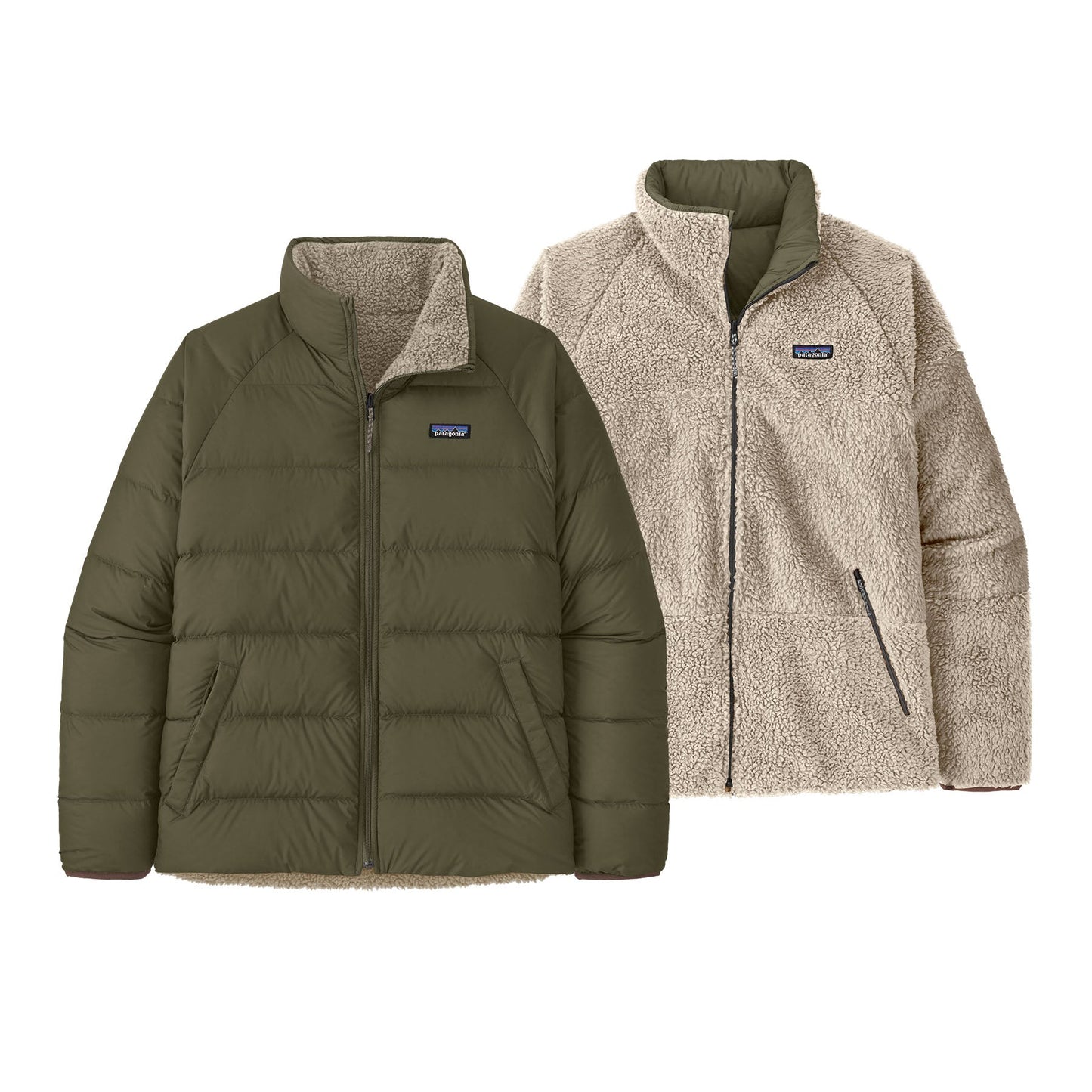 Doudoune réversible polaire en recyclé | vert "m's reversible silent down jkt basin green"