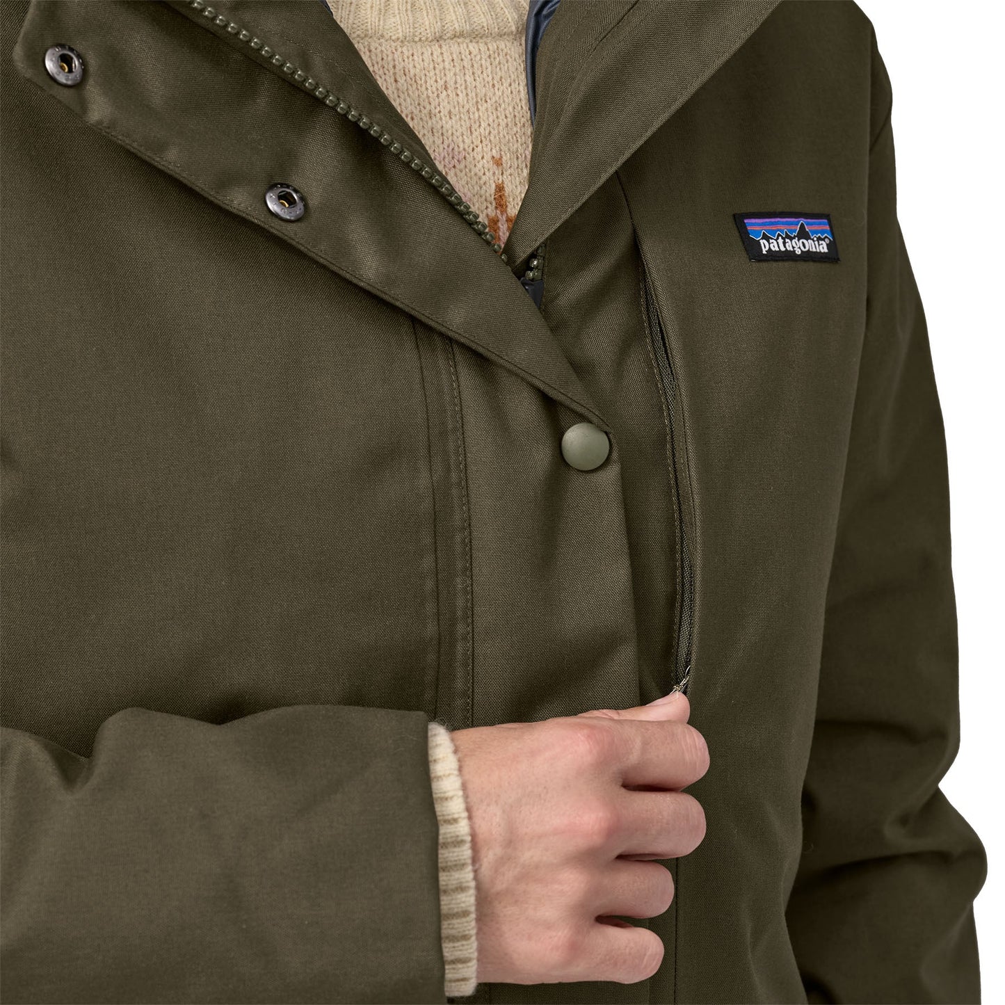 Parka reversible 3 en 1 imperméable en recyclé | Bicolore "pine bank 3-in-1 parka basin green"