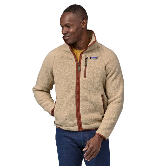 Veste polaire zippée en matière recyclée | beige "retro pile jkt el cap khaki w/sisu brown"