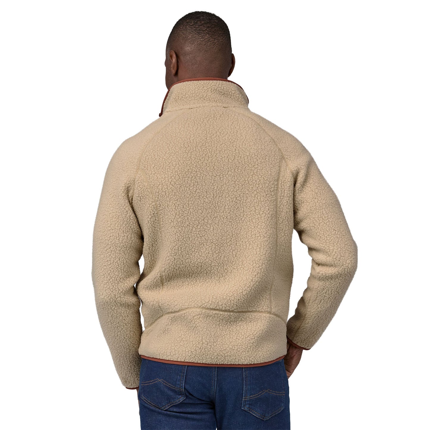 Veste polaire zippée en matière recyclée | beige "retro pile jkt el cap khaki w/sisu brown"