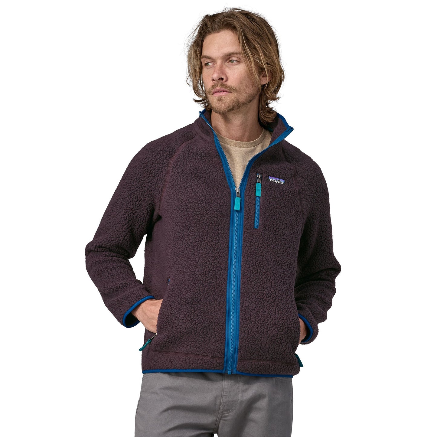 Veste polaire zippée en matière recyclée | prune "retro pile jkt obsidian plum"