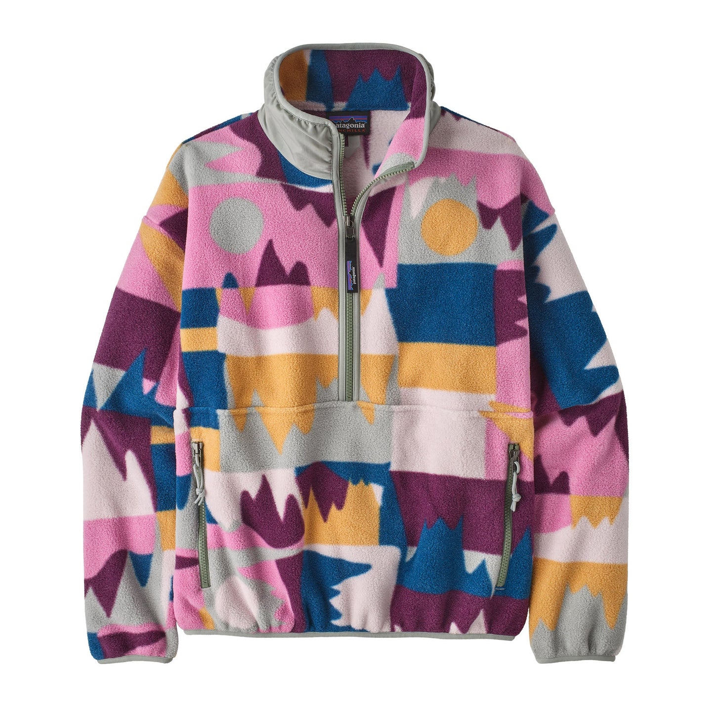 Polaire col zippé en recyclé | Multicolore "w's synch marsupial frontera marble pink"
