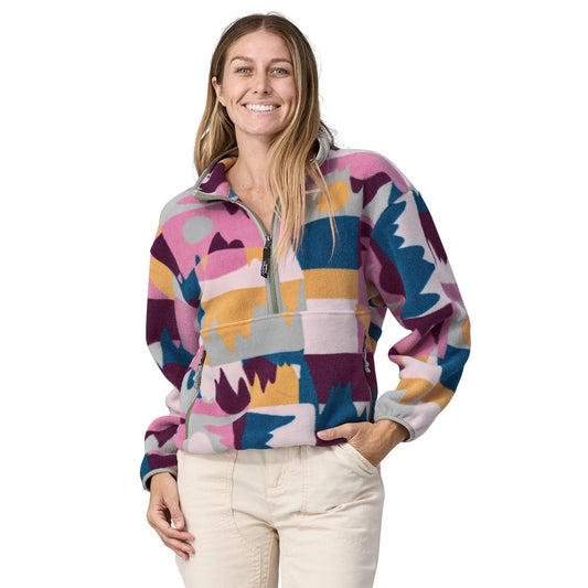Polaire col zippé en recyclé | Multicolore "w's synch marsupial frontera marble pink"