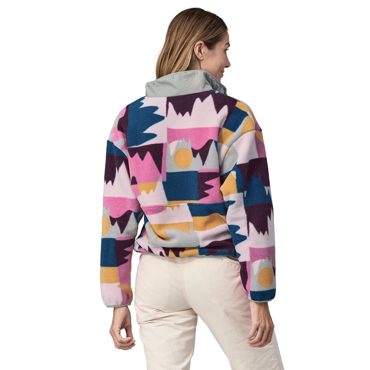 Polaire col zippé en recyclé | Multicolore "w's synch marsupial frontera marble pink"