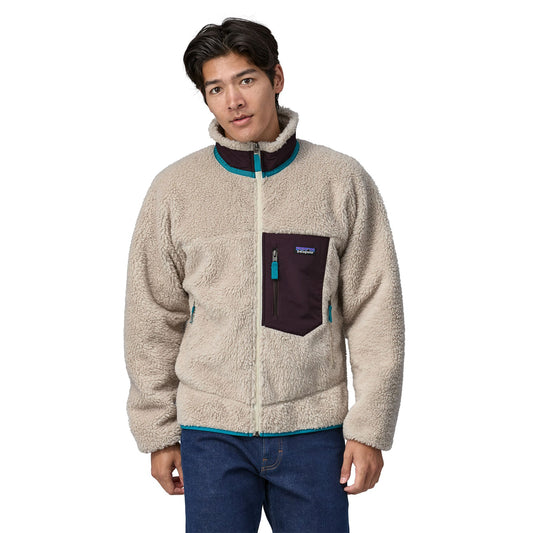 Polaire zippée en recyclé | Écru "classic retro-x jkt natural w/obsidian plum"