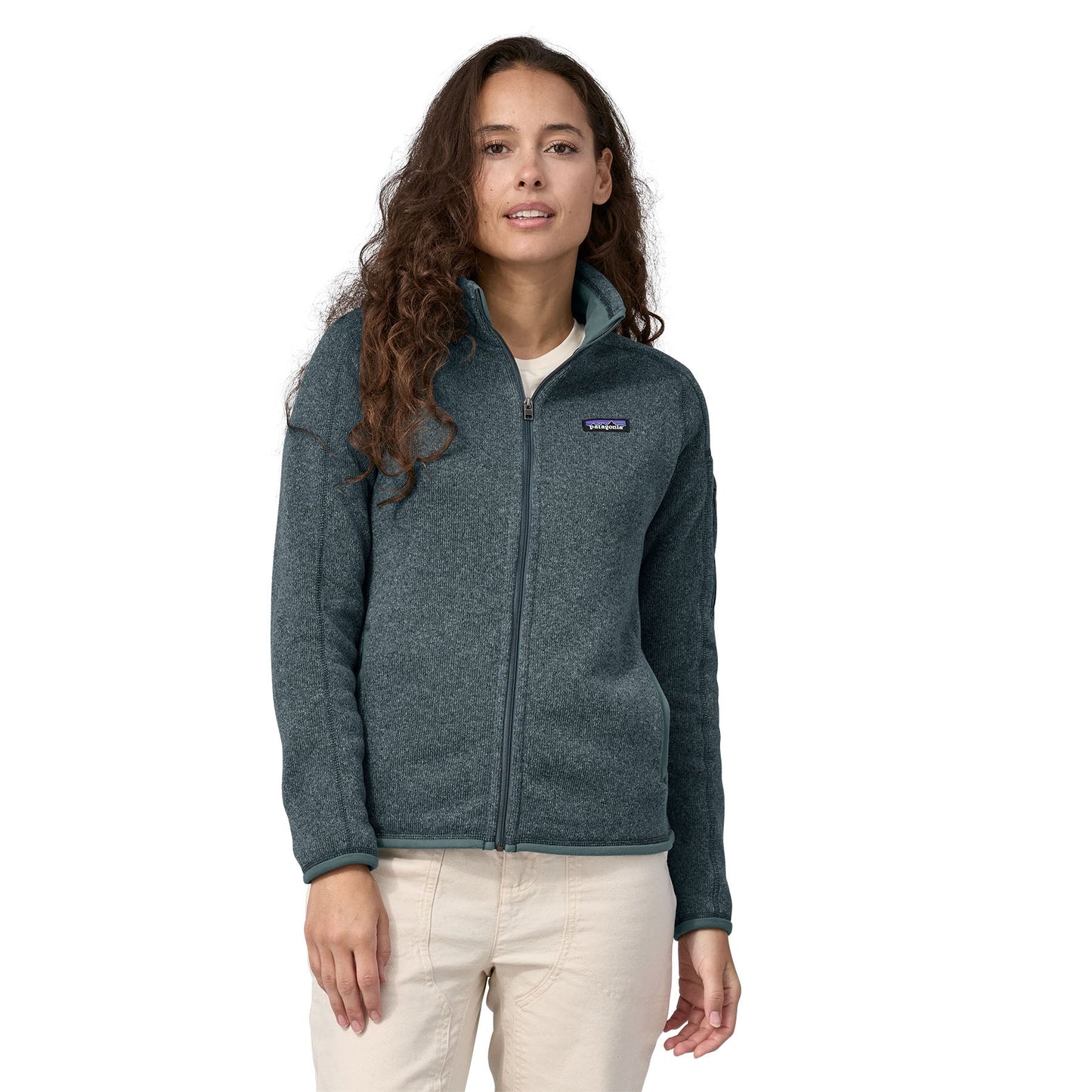 Veste polaire en matière recyclée | bleu "w's better sweater jkt nouveau green"