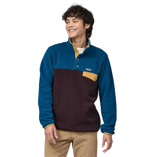 Polaire col boutonné en recyclé | Multicolore "synch snap-t p/o obsidian plum"