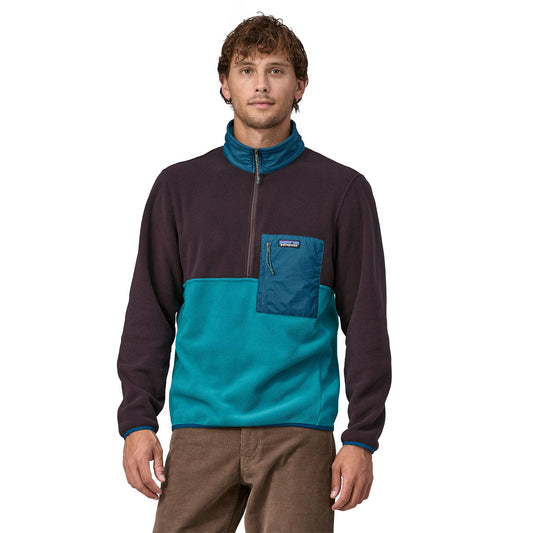 Polaire col zippé en recyclé | Tricolore "microdini 1/2 zip p/o belay blue"