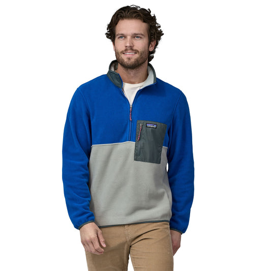 Polaire col zippé en recyclé | Tricolore "microdini 1/2 zip p/o sleet green"