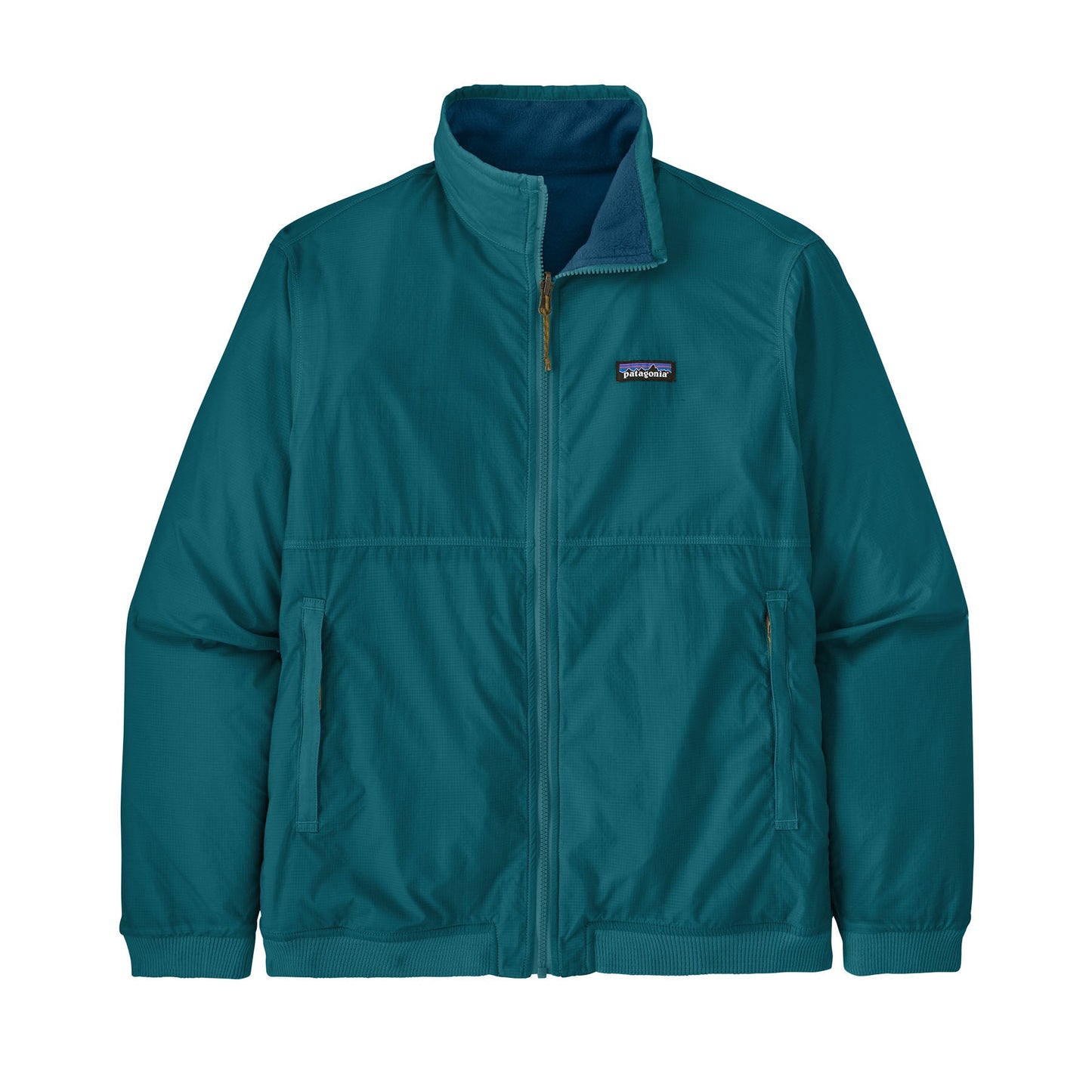 Veste coupe-vent réversible en recyclé | Bicolore "reversible shelled microdini jkt belay blue"