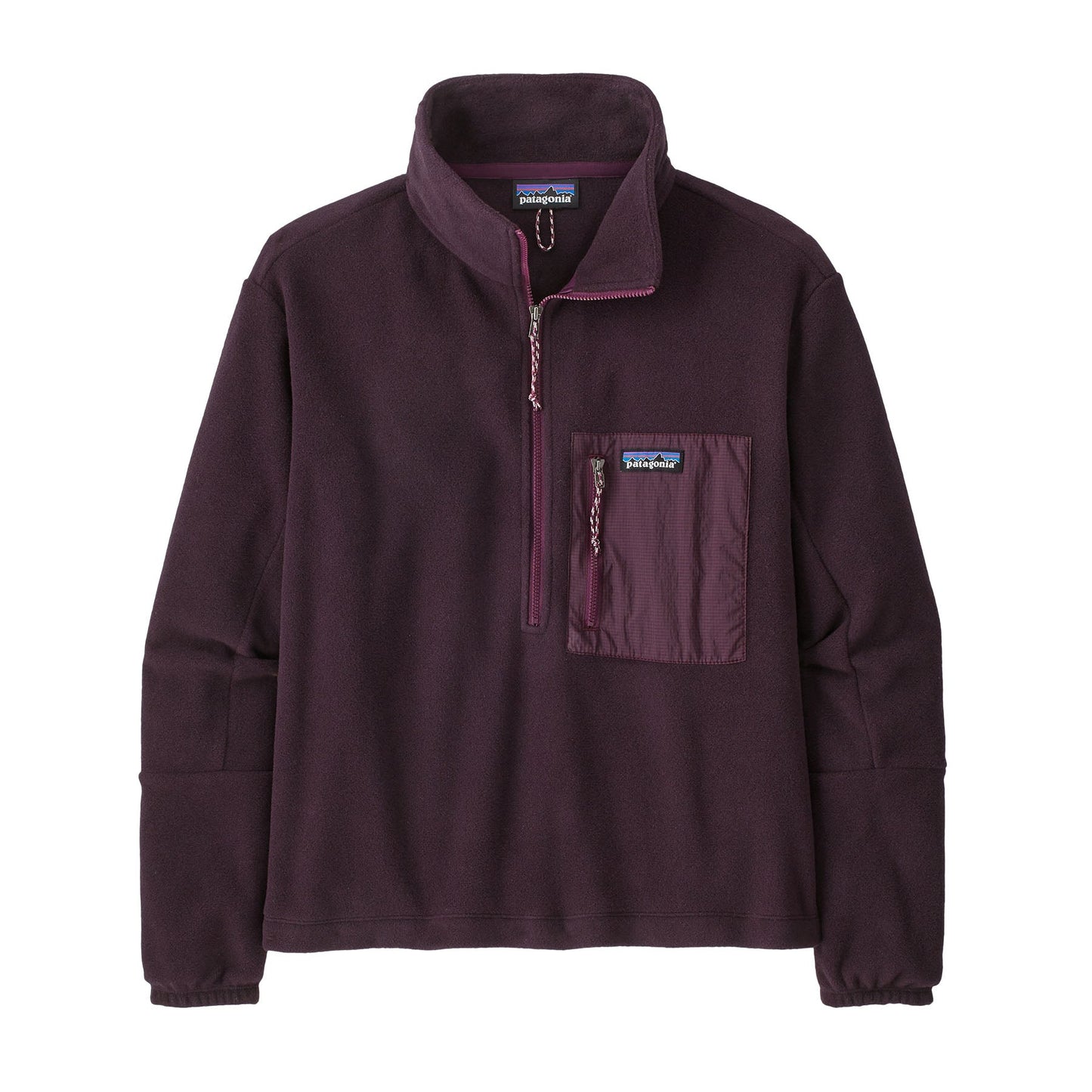 Polaire col zippé en matière recyclée | Prune "microdini 1/2 zip obsidian plum"