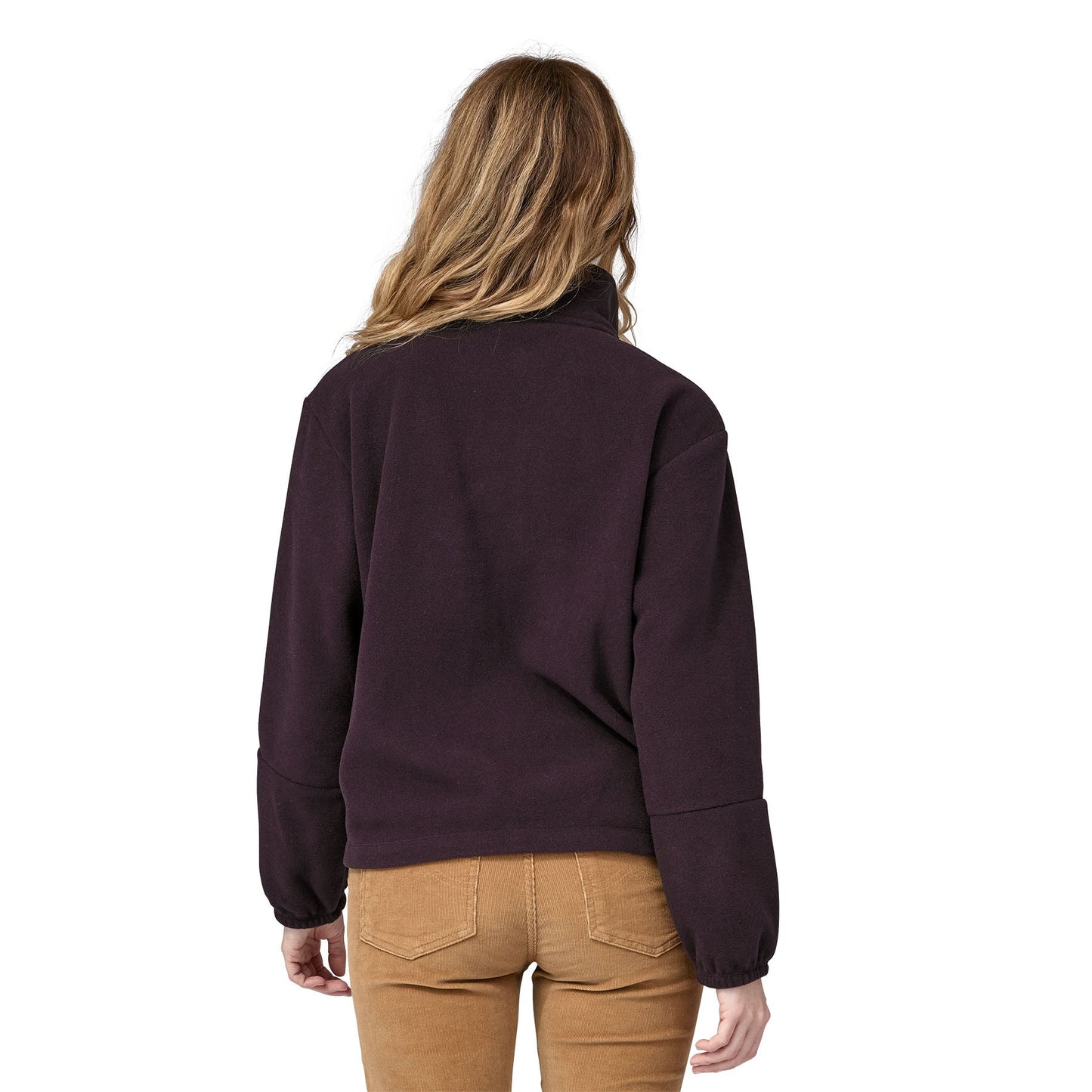 Polaire col zippé en matière recyclée | Prune "microdini 1/2 zip obsidian plum"
