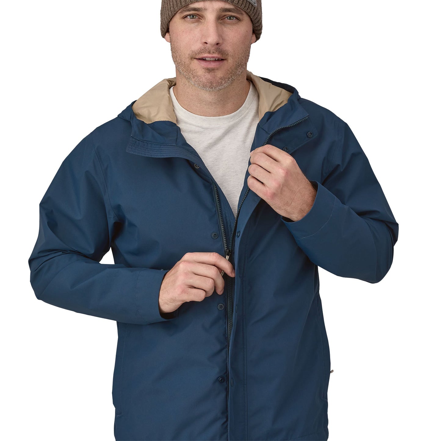 Manteau imperméable en recyclé | Bleu "jackson glacier rain jkt tidepool blue"