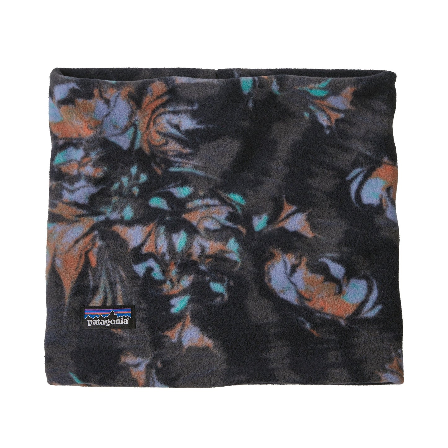 Cache-cou en recyclé | motif  "micro d gaiter swirl floral : pitch blue"