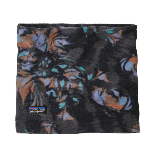Cache-cou en recyclé | motif  "micro d gaiter swirl floral : pitch blue"