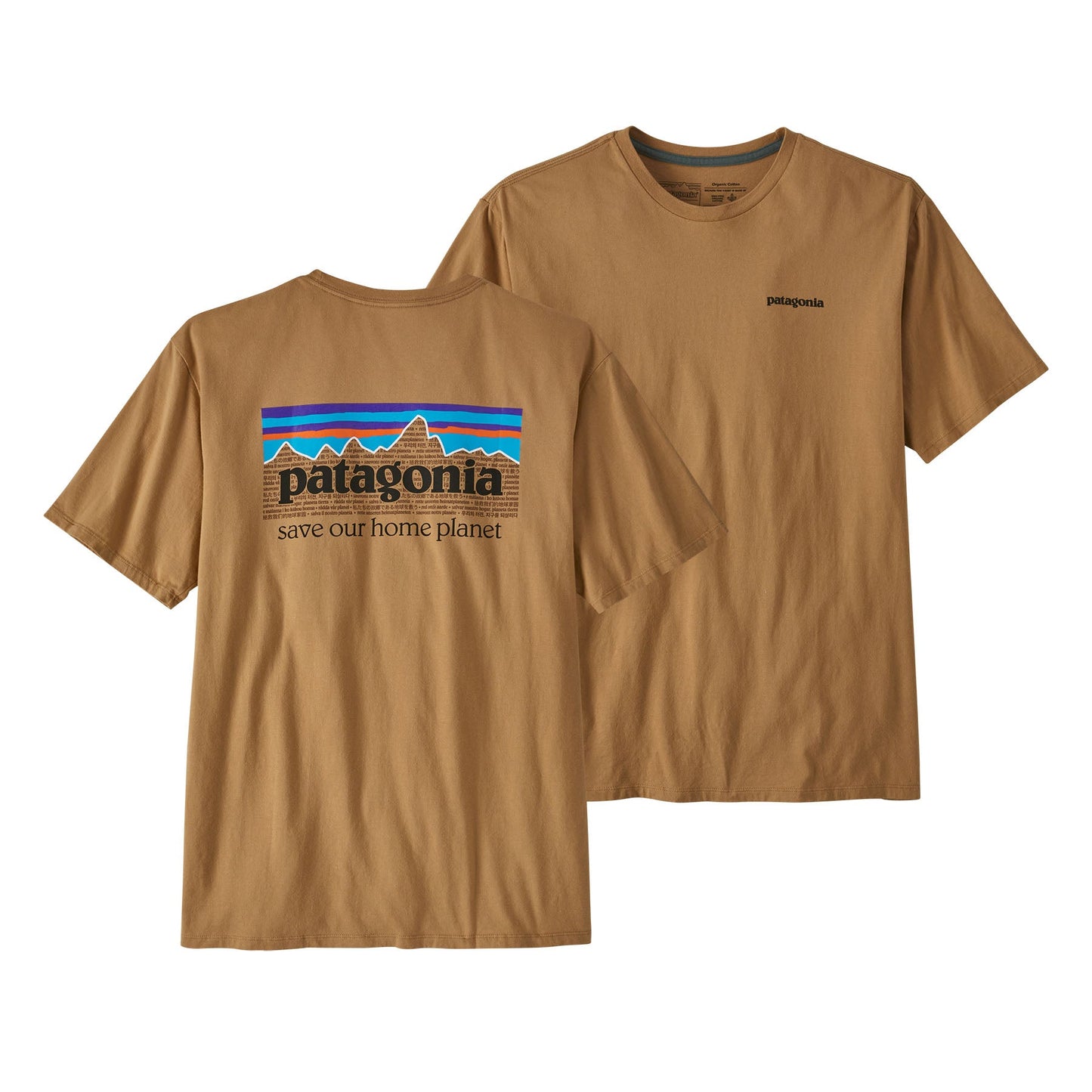 T-shirt en coton bio | Marron à motifs "p-6 mission organic t-shirt grayling brown"