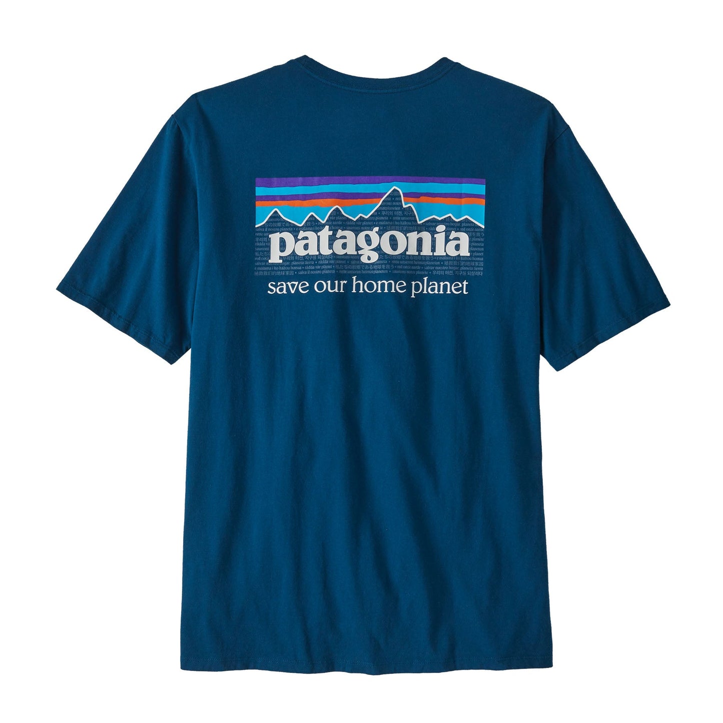 T-shirt en coton bio | Bleu à motifs "p-6 mission organic t-shirt lagom blue"