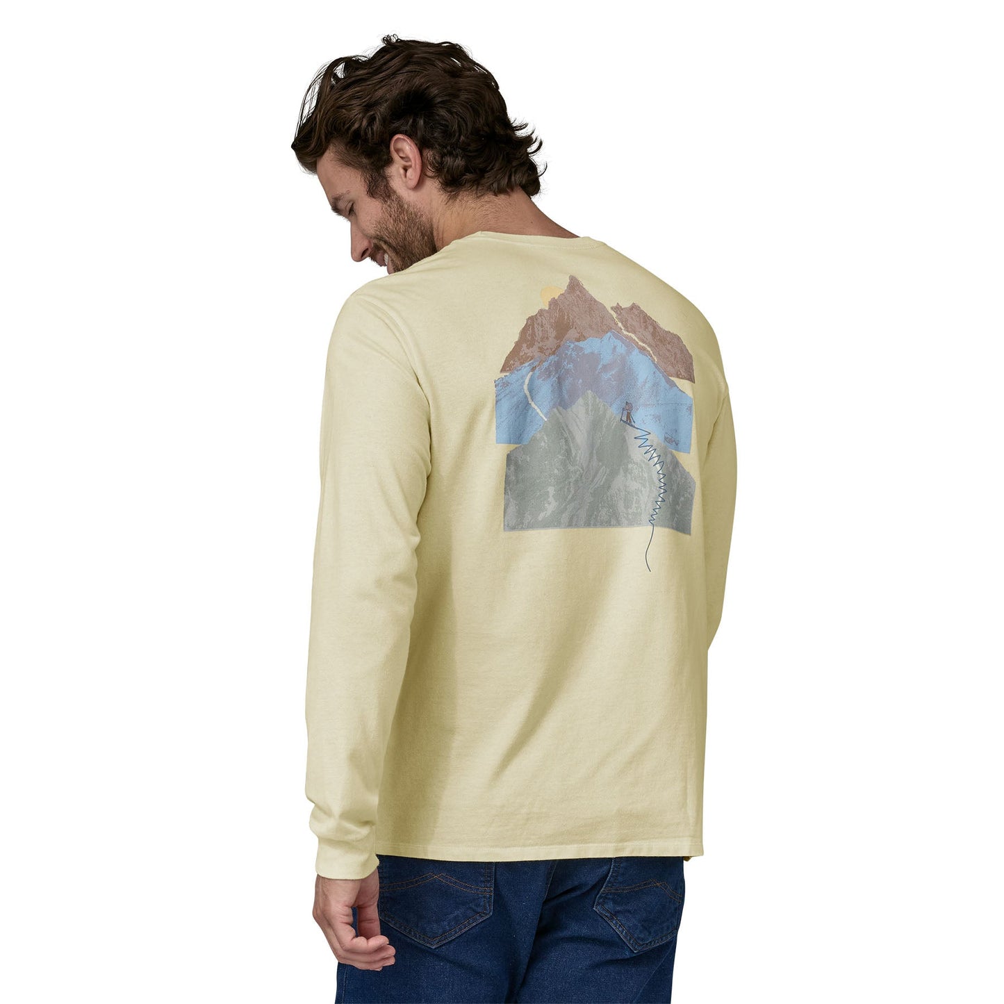 T-shirt manches longues en recyclés | Beige "snowstitcher responsibili-tee birch white"