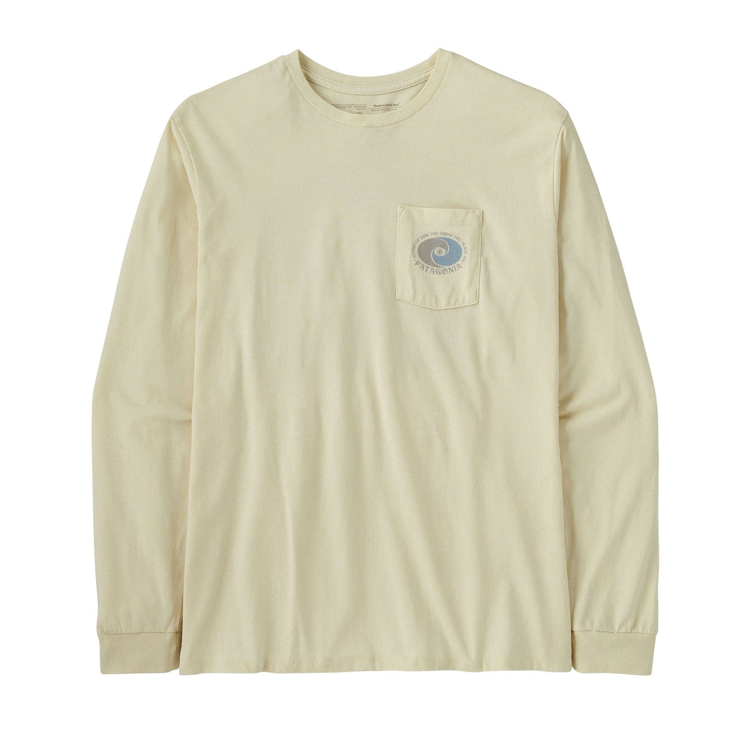 T-shirt manches longues en recyclés | Beige "snowstitcher responsibili-tee birch white"