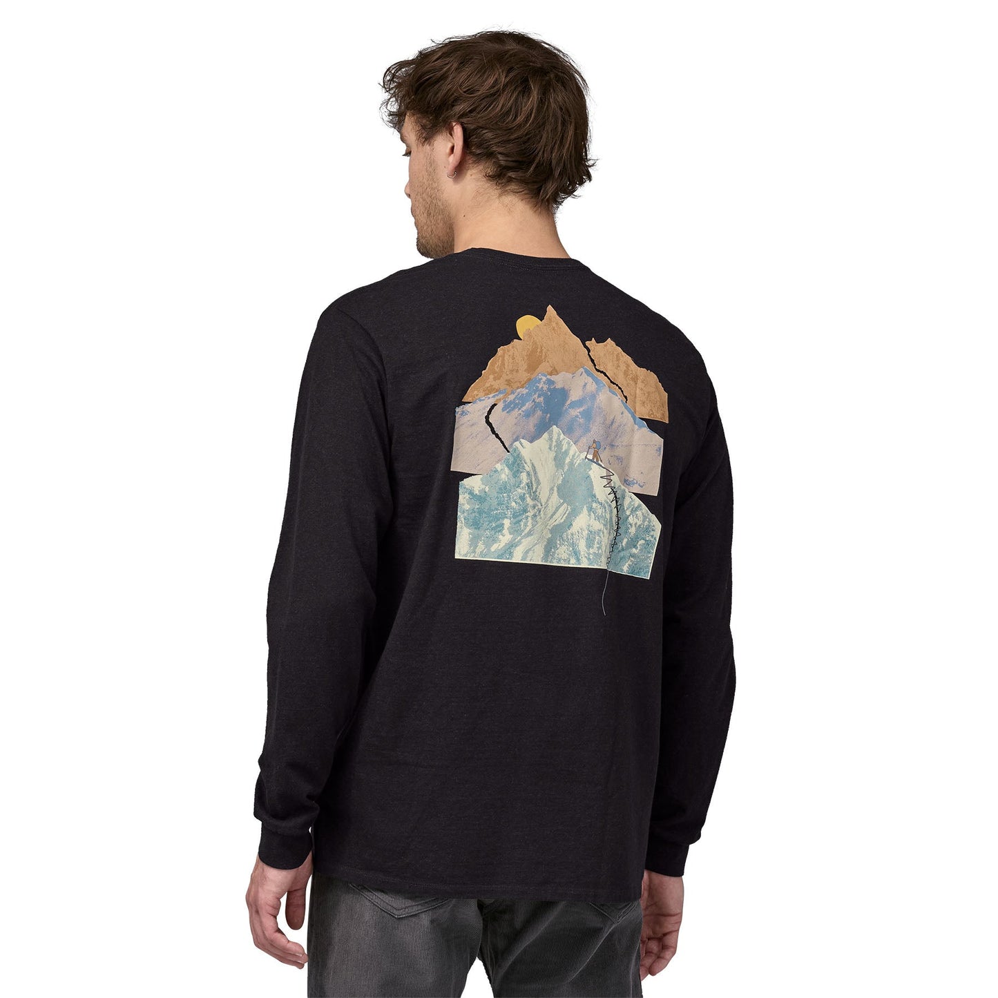 T-shirt manches longues en recyclés | Noir "snowstitcher responsibili-tee ink black"