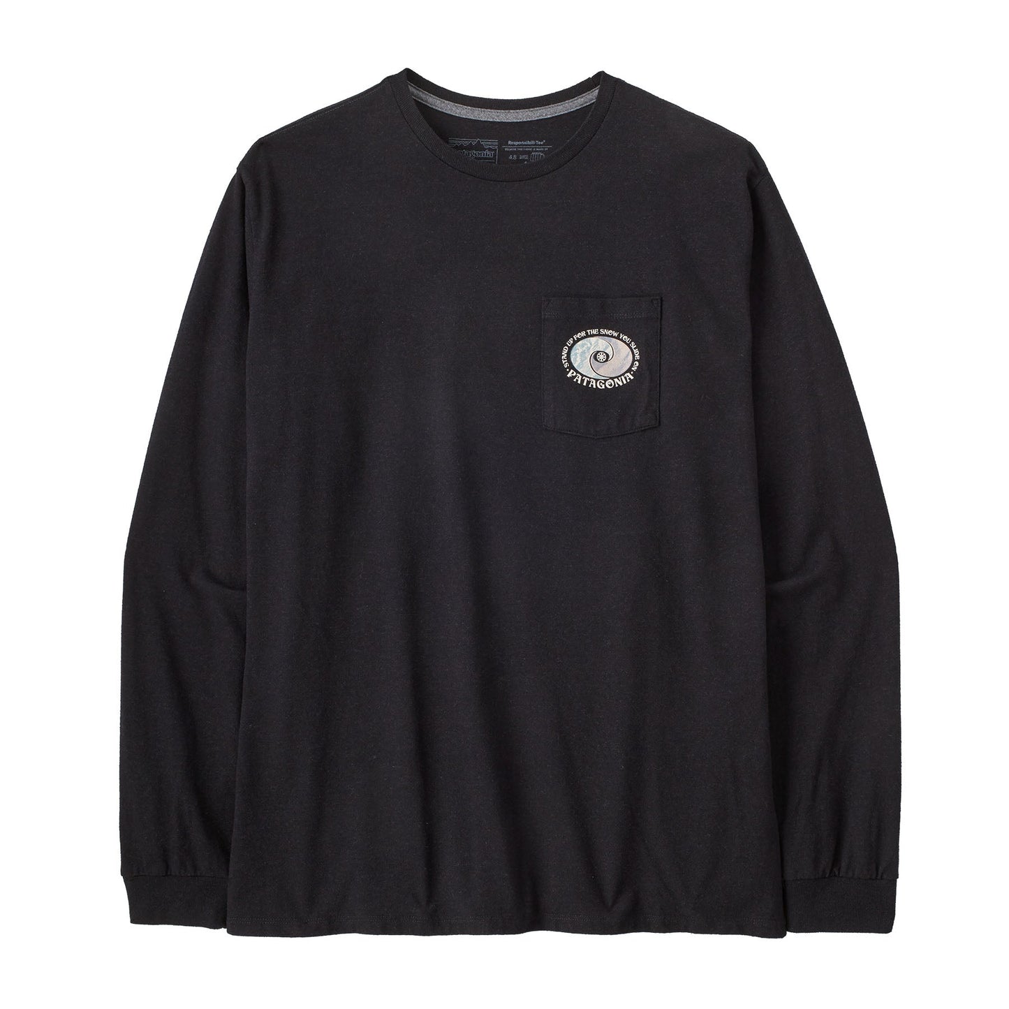 T-shirt manches longues en recyclés | Noir "snowstitcher responsibili-tee ink black"