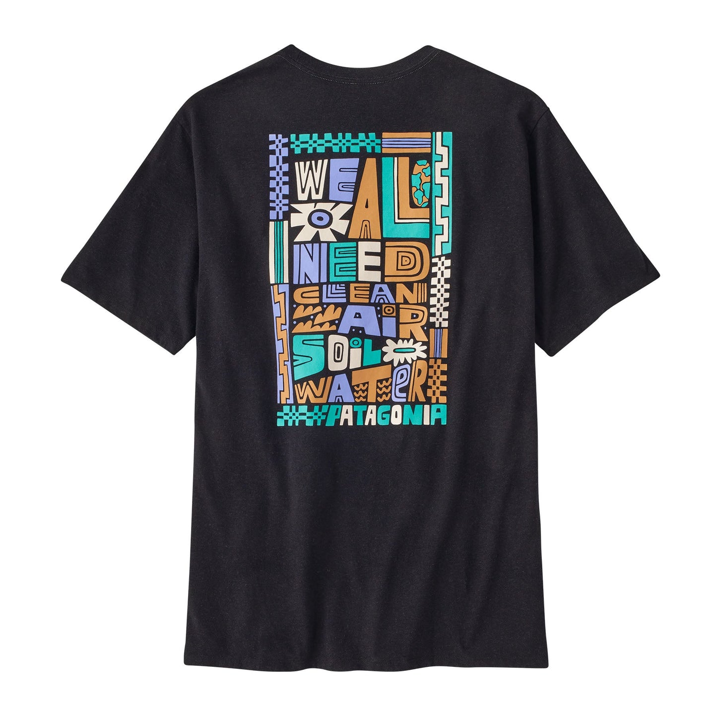 T-shirt en matières recyclées | Noir à motifs "we all need pocket responsibili-tee ink black"