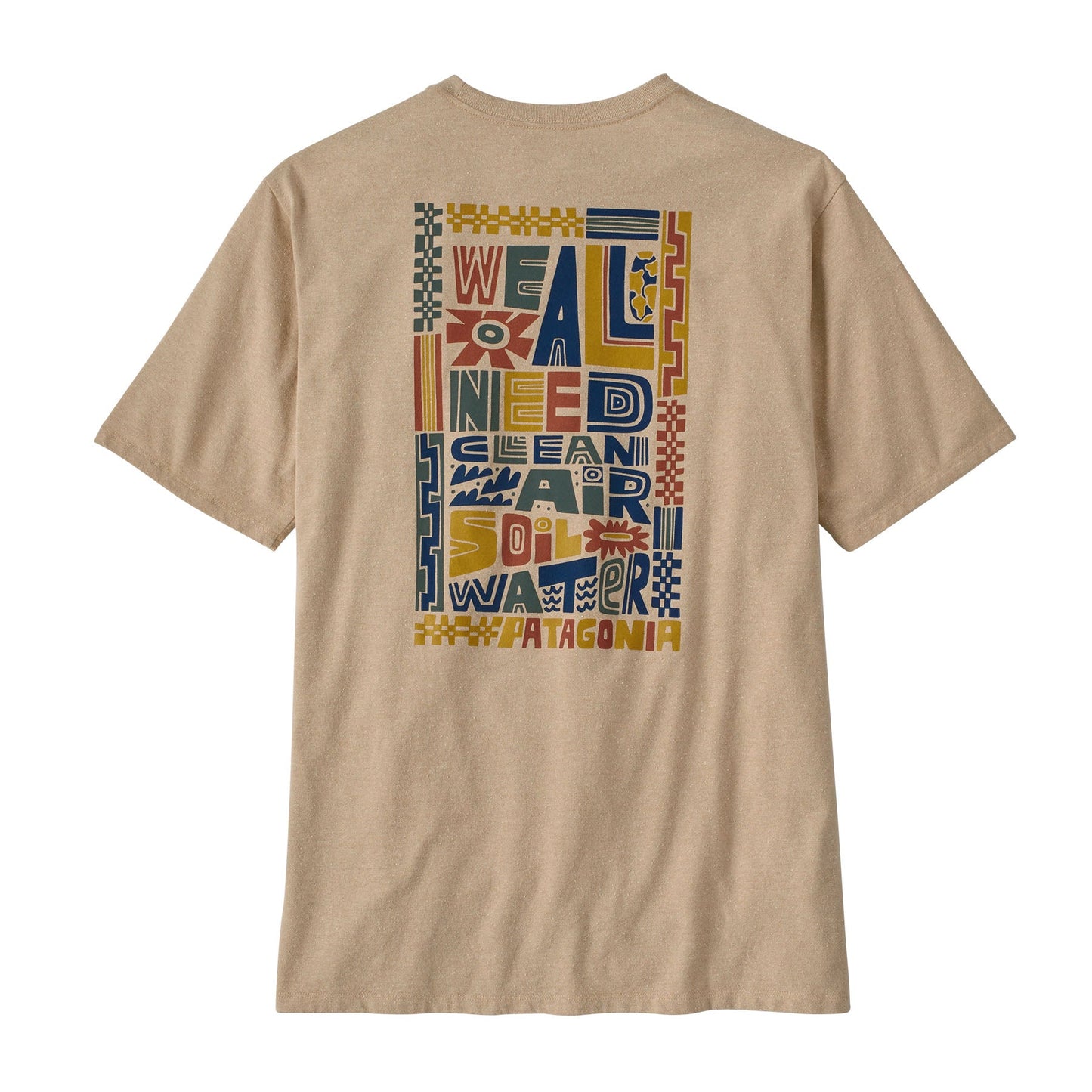 T-shirt en matières recyclées | Beige "we all need pocket responsibili-tee oar tan"